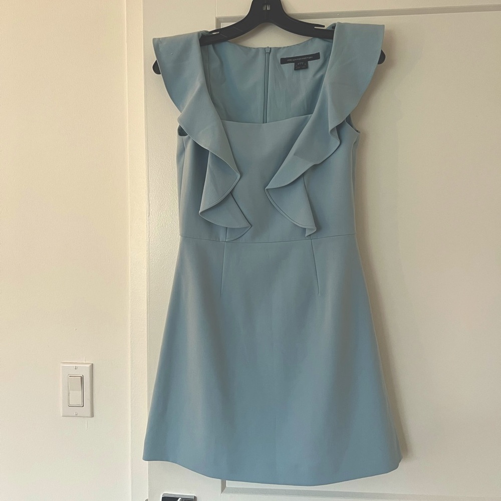 French Connection Light Blue Ruffle Dress never worn